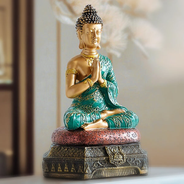 Buddha Statue on Hand for Indoor Decor, Tabletop, Ornament for Home, Room, Office - Unique Gift for Family and Friends to Improve Zen for Yoga and Meditation