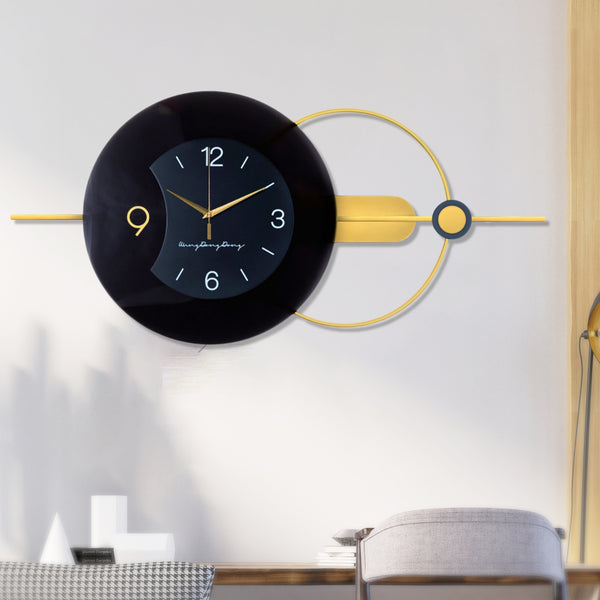 Luxury Gold & Black Silent Wall Clock - High-Quality Metal, Minimalist Office Decor, Modern Living Room Art