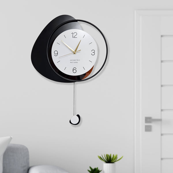 Pendulum Wall Clock, 24" Silent Non Ticking Decorative Clock Home Decor