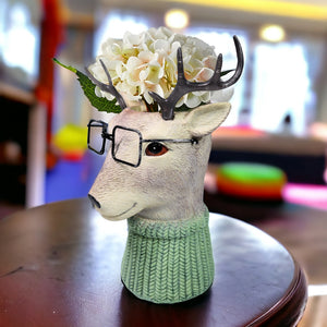 Deer Vase, Animal Head, 10" Decorative Vase Home or Office Table Decor by Sona Casa