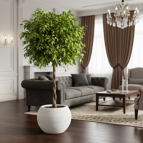 Round Self Watering Plant Pot, Indoor Home, Office, Patio, Front Porch, Decor, 18" Succulent Planter-Sona Casa