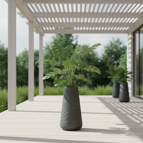 Modern Tall Indoor Self Watering Decorative Plant Pot, 33 in Contemporary Flower Pot Home, Office, Garden Decoration, Gift-Sona Casa