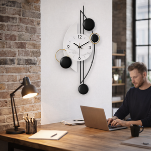 Modern Decorative Vertical Wall Clock for Home or Office, 32" Silent Non Ticking Minimalist Clock-Sona Casa