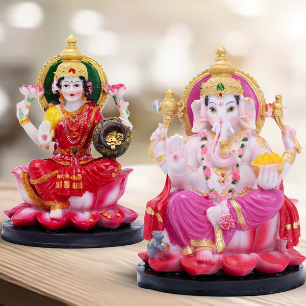 Large Ganesh and Laxmi Statues, Indian Hindu God Idol, Pooja Room Figurines, Mandir Diwali Gift and Home Décor, Housewarming Gift
