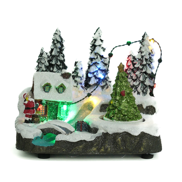 Winter Wonderland LED Lighted Christmas Village Set With Animated Figurines, Motion Music & White Houses