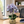 Elegant Gold Ceramic Vase with Artificial Purple Blue Orchid - Accent Collection