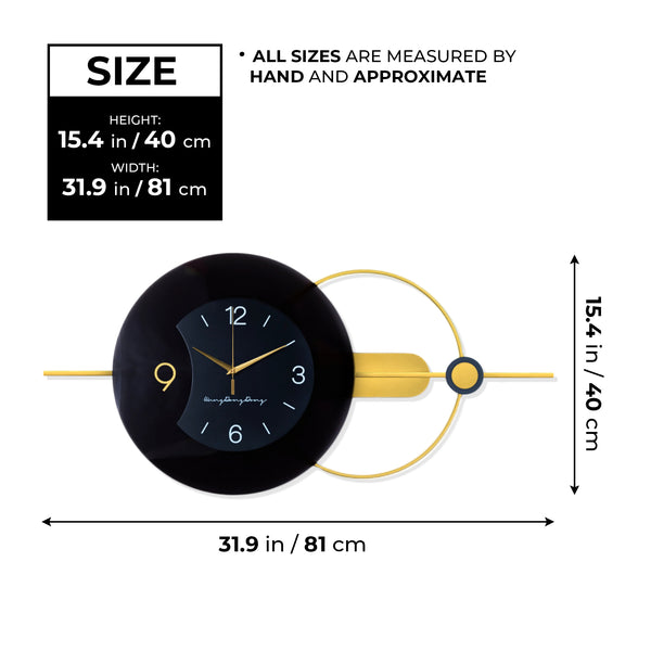 Luxury Gold & Black Silent Wall Clock - High-Quality Metal, Minimalist Office Decor, Modern Living Room Art