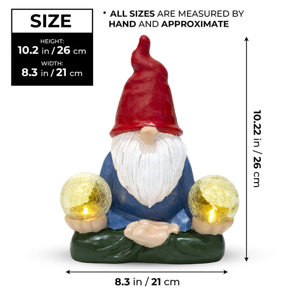 Gnome 10" Solar Garden Decor Outdoor Statue for Patio Porch