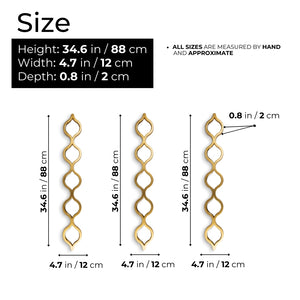 Vertical/Horizontal Wall Mirror Decor, 3 Teardrop Mirror Gold Accents, Indoor Wall Art for Living Room 35 inch, 88 cm-Sona Casa