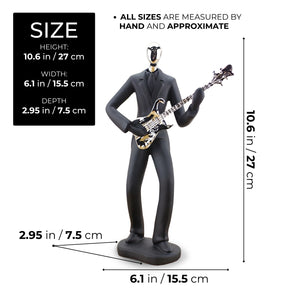 Musician Statue, Black Sculpture, Home Decor Gift for Musicians, Guitarists 11in 27cm by Accent Collection