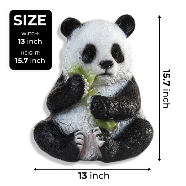 Weatherproof Large Panda Garden Statue, Fiberglass Black & White, Perfect Gardener Gifts & Outdoor Decor by Accent Collection