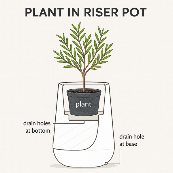 Modern Tall Indoor Self Watering Decorative Planter, 19 in Contemporary Flower Pot Home, Office Decoration, Gift-Sona Casa