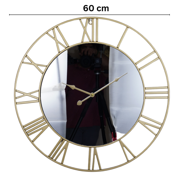 Golden Mirror Metal Wall Clock, 60 cm by Accent Collection Home Decor