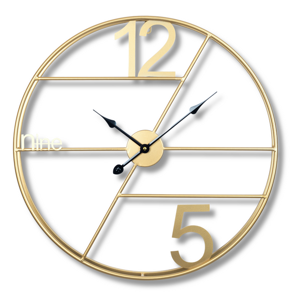 Large wall clock gold geometric metal clock 60 cm 24 inch silent clock large decorative wall clock analog