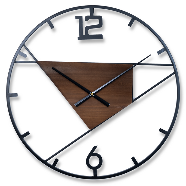 Large black wall clock geometrical design metal clock 60 cm 24 inch silent clock large decorative wall clock analog