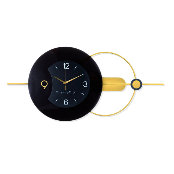 Luxury Gold & Black Silent Wall Clock - High-Quality Metal, Minimalist Office Decor, Modern Living Room Art