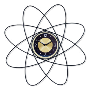 Minimalist Luxury Large Black Yellow Metal Star Decorative Wall Clock, 60 cm Silent Non-Ticking, Living Room Decor Gift by Sona Casa