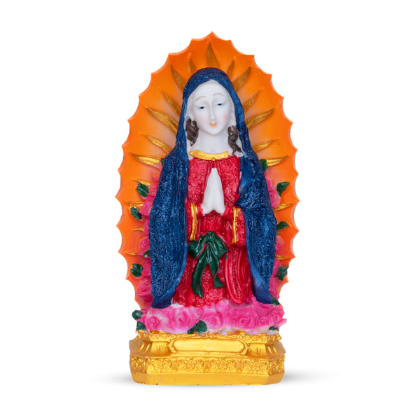 Blessed Virgin Mary Multicolor Statue, 8" Immaculate Heart Tabletop Decor