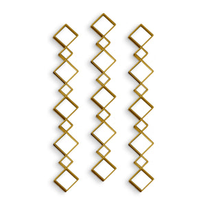 Golden Accent Mirror Set of 3, 35" Home or Office Wall Decor-Sona Casa