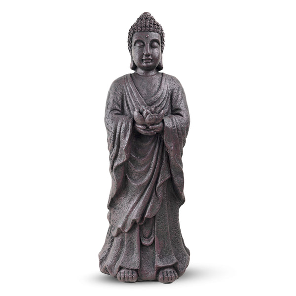 Asian Decor, 32" Standing Buddha Statue, Large Indoor Outdoor Sculpture