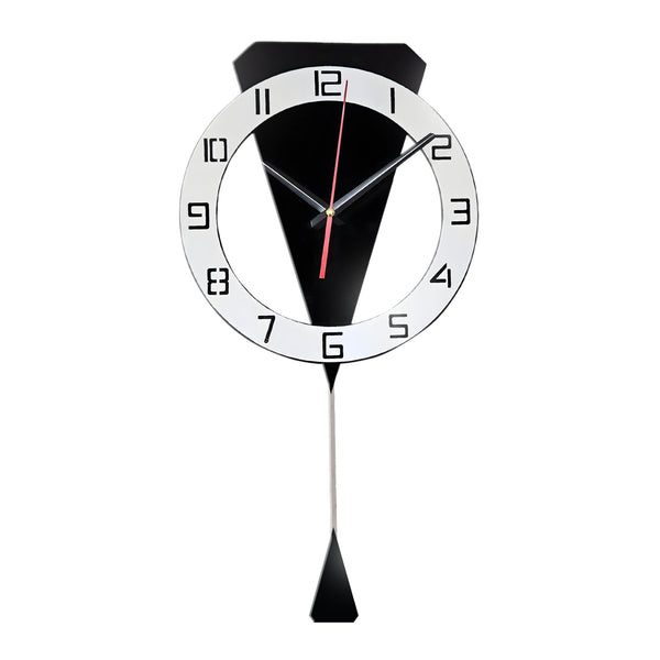 Black Triangle Luxury Modern Wall Clock, Silent Acrylic Decor For Living Room, Office, Bedroom