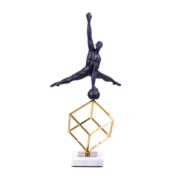 Decorative Statue, Gymnast, 19" Large Indoor Figurine, Tabletop Decor, Home