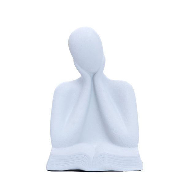 Minimalist White Resin Thinker Statue - Contemporary Home & Office Decor Gift by Accent Collection