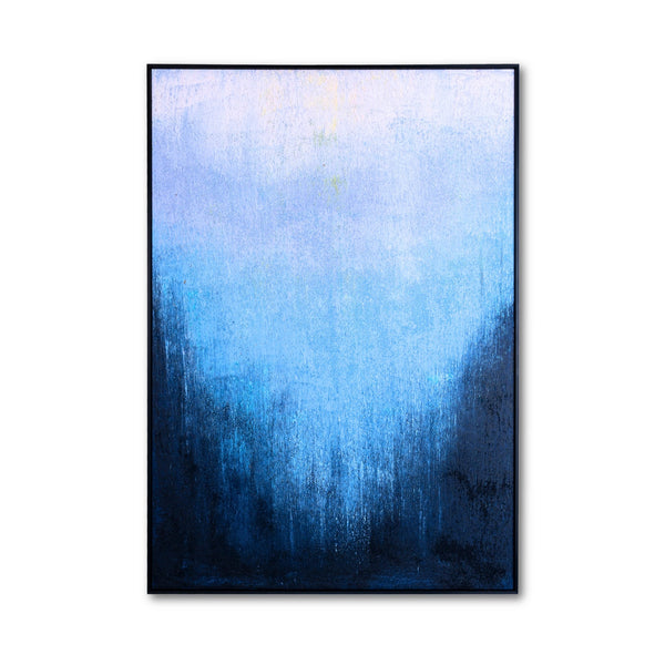 Large Abstract Wall Art, Navy Blue Light Textured Painting, Living Room Decor, Abstract Wall Artwork for Home, Office, Bedroom, Living Room, Housewarming Gift