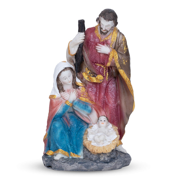 Sacred Heart Nativity Set - Handcrafted Joseph, Mary & Jesus Figurine, Religious Home Decor