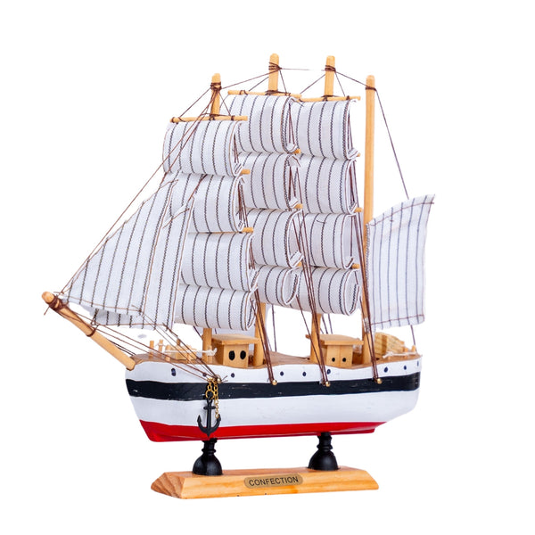 Small Wooden Ship Model, Miniature Sailboat, Nautical Decor, Tabletop Statue, Wooden Decoration, Vintage Decor for Office, Home, Living Room, Bedroom, Dorm, Gift for Him or Her