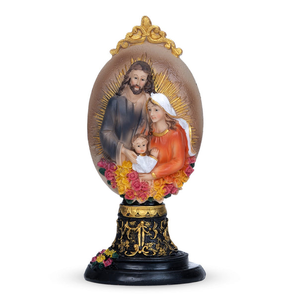 Serene Holy Family Statue - Joseph, Mary & Jesus Figurine For Catholic Home Decor, Indoor Tabletop, Polyresin, White