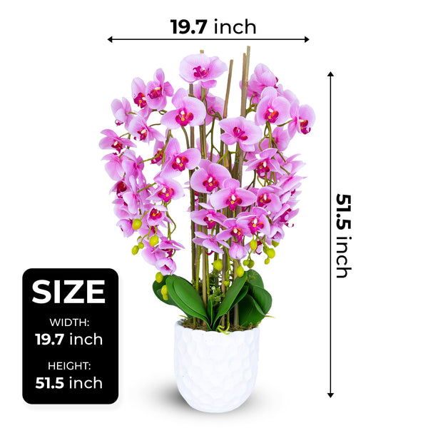 Large Faux Orchid Plant in White Base Planter, Beautiful Artificial Plant, 80 cm High, Decor or Gift for All Occasions, Gift for Mom, Events Decor, Office Decor