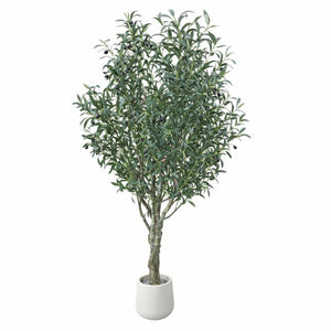 Large Nearly Natural Olive Tree with Black Olives, 200 cm Artificial Plant for Patio, Front Porch, Living Room, Indoor Outdoor Ornament, Home Decor by Sona Casa