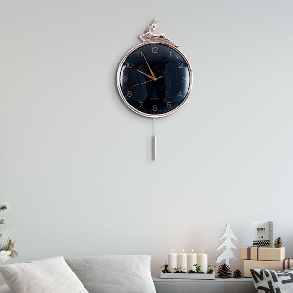 Black Pendulum Clock, 60 cm, Large Wall Clock by Accent Collection Home Decor