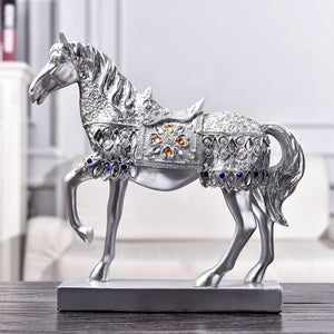 Decorative horse statue with crystals, living room decor, tabletop office decor by Accent Collection