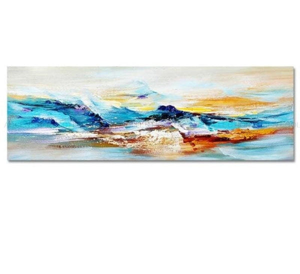 Original Abstract Mountain Painting, Vibrant Textured Oil Canvas, Contemporary Bedroom Wall Art, Unique Housewarming Gift by Accent Collection