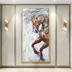 Textured Animal Painting, Original Hand-Painted Horse Art, Contemporary Bedroom Wall Decor, Art Collector Gift by Sona Casa