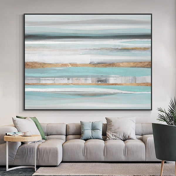 Original Painting on Canvas, Textured Seascape Abstract, Contemporary Office Wall Decor by Accent Collection