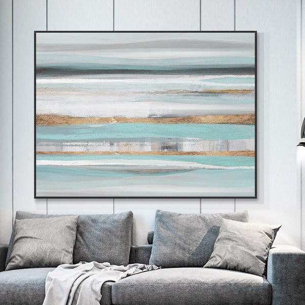 Original Painting on Canvas, Textured Seascape Abstract, Contemporary Office Wall Decor by Accent Collection