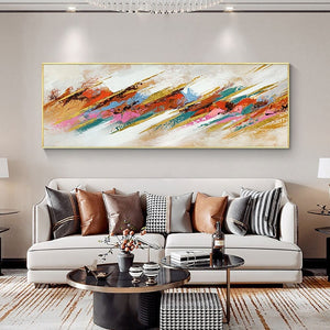 Abstract Painting on Canvas Colorful Painting, Modern Landscape Painting, Original Large Acrylic Painting for Living Room Decor Wall Art by Accent Collection