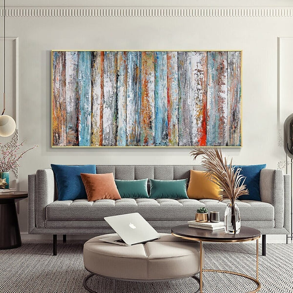 Tree Bark Painting - Extra Large Abstract Art Canvas, Rustic Tree Wall Decor for Modern Living Room, Unique Hand-Painted Gift by Accent Collection