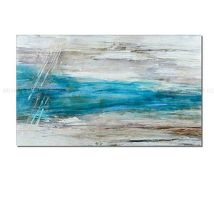 Blue Abstract Art, Handmade Large Canvas Painting, Modern Living Room Decor, Unique Housewarming Gift by Sona Casa