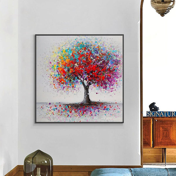 Tree Of Life - Abstract Painting, Colorful Splash Modern Wall Art, Original Hand Painted Oil Painting for Home Decor by Accent Collection