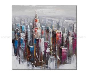 Textured Wall Art - Original Hand-Painted Abstract Building Canvas, Modern Art Home Decor, Perfect Gift for Art Lovers and New Homeowners by Sona Casa