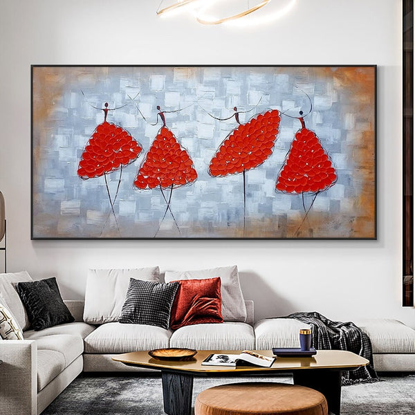 Handmade Abstract Dancer Art - Impasto Oil Painting, Contemporary Bedroom Decor, Minimalist Wall Painting, Original Gift for Art Lovers by Accent Collection