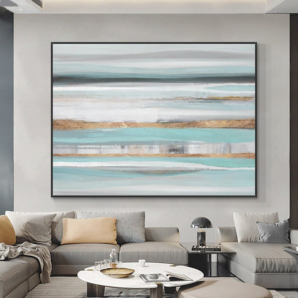 Original Painting on Canvas, Textured Seascape Abstract, Contemporary Office Wall Decor by Accent Collection