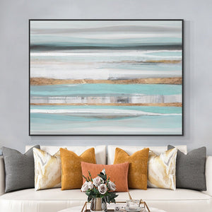 Original Painting on Canvas, Textured Seascape Abstract, Contemporary Office Wall Decor by Sona Casa