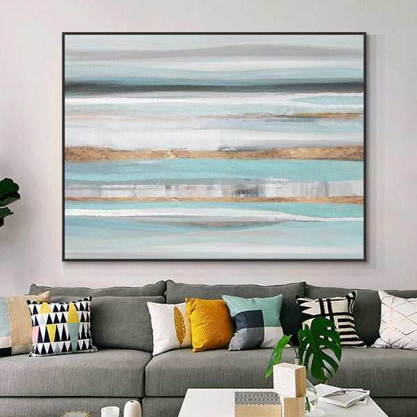 Original Painting on Canvas, Textured Seascape Abstract, Contemporary Office Wall Decor by Accent Collection