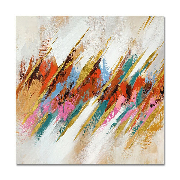 Abstract Pattern Painting, Vibrant Modern Wall Art Canvas, Original Large Oil Painting for Chic Living Room Decor by Accent Collection