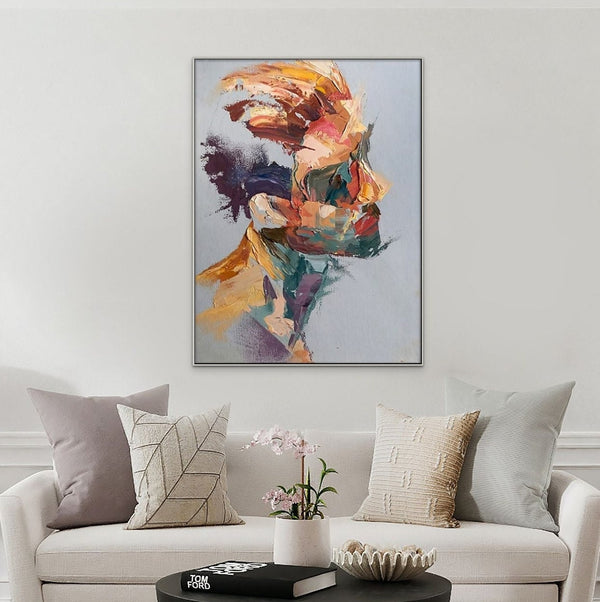 Abstract Wall Decor Abstract Reality Large Wall Painting Man Portrait Abstract Painting Handmade Wall Art Living Room Wall Decor Gift by Accent Collection